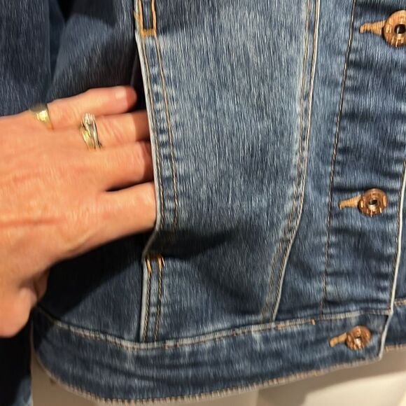 PARASUCO Red Plaid Lined Blue Denim Jacket Size S (fits s/m) see measurements - Picture 6 of 14